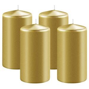 Enlightening Candles Cilinder/stompkaars - 4x - goud - D6 x H10 cm - 36 branduur