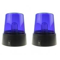 2x Politie zwaailamp/zwaailicht met blauw LED licht 11 cm