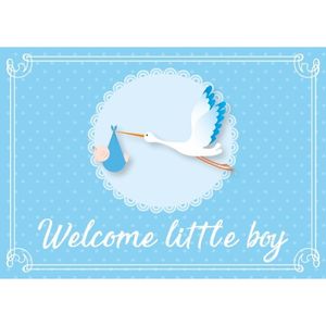 Postkaartje/wenskaartje geboorte/babyshower jongen blauw