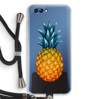 Grote ananas: Honor 10 Transparant Hoesje met koord