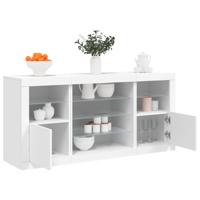 Dressoir met LED-verlichting 142,5x37x67 cm wit