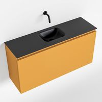 Toiletmeubel Mondiaz Olan | 100 cm | Meubelkleur Ocher | Lex wastafel Urban Midden | Zonder kraangat