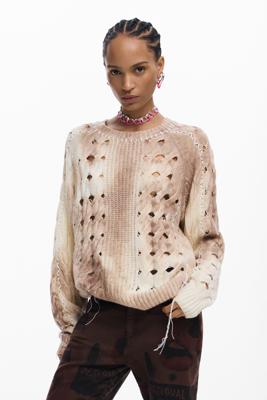 Dik gebreide trui - WHITE - S