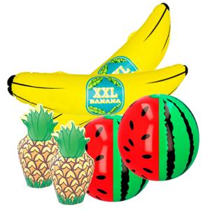 Opblaasbare fruit mix - 2x banaan 71 cm - 2x Watermeloen 35 cm - 2x ananas 35 cm