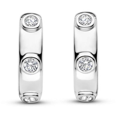 TI SENTO-Milano 7953ZI Oorringen zilver-zirconia wit 3 x 12 mm