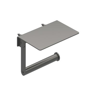 Toiletrolhouder IVY Met Planchet Geborsteld Metal Black PVD IVY