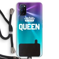 Queen zwart: Oppo A52 Transparant Hoesje met koord