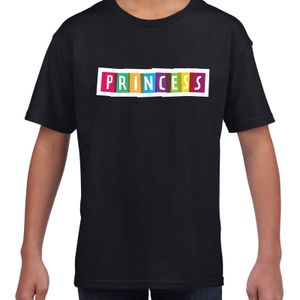 Princess fun tekst t-shirt zwart kids