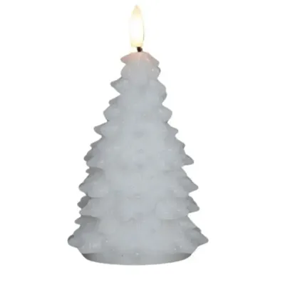 Anna&apos;s Collection LED kaars kerstboom 3D vlam wit Ø 8,5 x 15cm