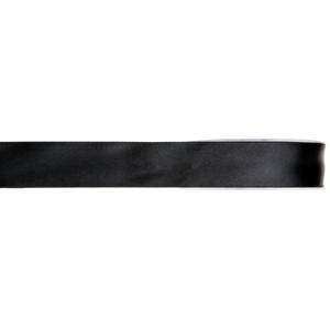 Hobby/decoratie satijnen lint - zwart - 1 cm x 25 meter - cadeauverpakking - polyester