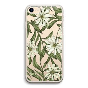 Wit bloemenpatroon: iPhone 7 Transparant Hoesje