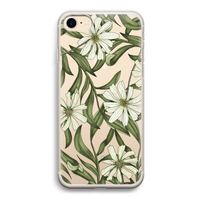 Wit bloemenpatroon: iPhone 7 Transparant Hoesje