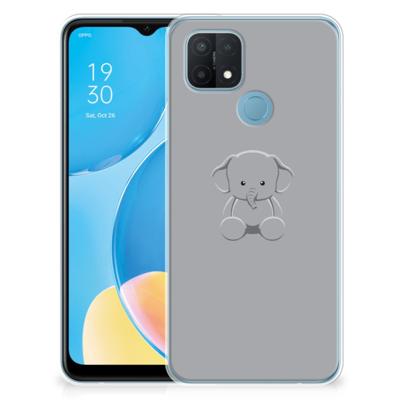 OPPO A15 Telefoonhoesje met Naam Grijs Baby Olifant OPPO A15 Telefoonhoesje met Naam Grijs Baby Olifant