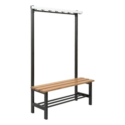 ZITBANK TYPE 5 115 CM HOUT MET SCHOENENREK, ZWART (3085)