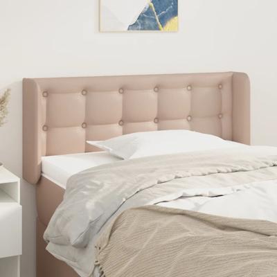 Hoofdbord met randen 83x16x78/88 cm kunstleer cappuccinokleur