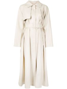 Goen.J trench ceinturé en cuir artificiel - Tons neutres