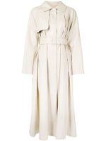 Goen.J trench ceinturé en cuir artificiel - Tons neutres