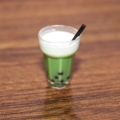 3 stuks miniatuur voedsel Toy scène model Mini simulatie parel melk thee (Matcha melk thee)