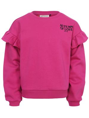 LOOXS Little winter sweater meisjes - roze - ruffle