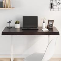 Tafelblad natuurlijke rand 100x40x(2-6)cm eikenhout donkerbruin