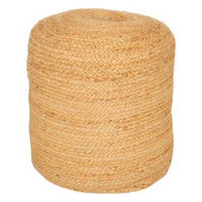 Poef om te zitten Desert Vibes - hout/jute stof - Beige - D40 x H40 cm - bijzet stoeltjes