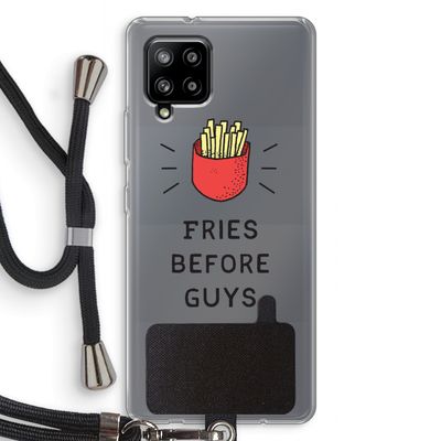 Fries before guys: Samsung Galaxy A42 5G Transparant Hoesje met koord