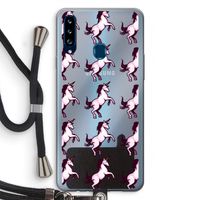 Musketon Unicorn: Samsung Galaxy A20s Transparant Hoesje met koord