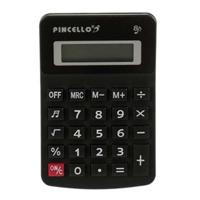 Rekenmachine/calculator - zwart - 7 x 11 cm - voor school of kantoor - batterij