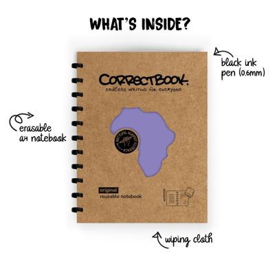 Correctbook Original A4 Petunia Purple Gelinieerd - Uitwisbaar / Herschrijfbaar Notitieboek