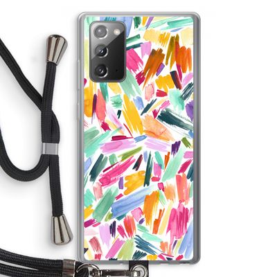 Watercolor Brushstrokes: Samsung Galaxy Note 20 / Note 20 5G Transparant Hoesje met koord