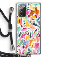 Watercolor Brushstrokes: Samsung Galaxy Note 20 / Note 20 5G Transparant Hoesje met koord