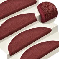 VidaXL Trapmatten 15 st 56x17x3 cm bordeaux halfrond