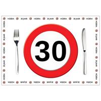 Placemat 30 jaar - 10x stuks - 42 x 30 cm - 90g - papier - verjaardag - jubileum