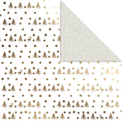 Vivi Gade Design papier, herten en stippen, vel 30,5x30,5 cm, 180 gr, goud, 3 vel/ 1 doos