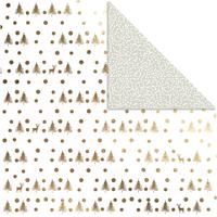 Vivi Gade Design papier, herten en stippen, vel 30,5x30,5 cm, 180 gr, goud, 3 vel/ 1 doos