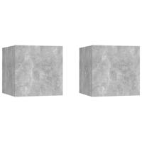 Nachtkastjes 2 st 30,5x30x30 cm spaanplaat betongrijs
