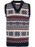 Mackintosh débardeur Burn Tank en maille fairisle - Bleu - thumbnail