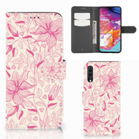 Samsung Galaxy A70 Hoesje Pink Flowers - thumbnail