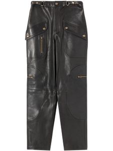 RE/DONE pantalon en cuir Racer à coupe fuselée - Noir