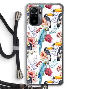 Bloemen tukan: Xiaomi Redmi Note 10 Pro Transparant Hoesje met koord