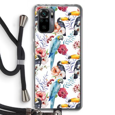 Bloemen tukan: Xiaomi Redmi Note 10 Pro Transparant Hoesje met koord