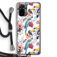 Bloemen tukan: Xiaomi Redmi Note 10 Pro Transparant Hoesje met koord