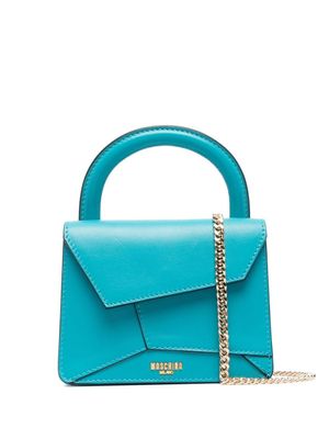 Moschino mini sac asymétrique en cuir - Bleu