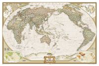 Wereldkaart Politiek & antiek, pacific centered, 117 x 78 cm | National Geographic - thumbnail