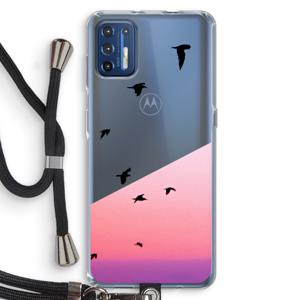 Fly away: Motorola Moto G9 Plus Transparant Hoesje met koord