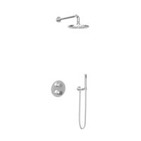 Hotbath Buddy - Inbouw Regendoucheset - Chroom - Thermostatisch - Wandarm 35 cm - Hoofddouche 200 mm - Staafhanddouche - Waterbesparend - V01