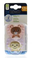 Dr Brown's Fopspeen prevent animal faces F2 roze Dr Brown's Fopspeen prevent animal faces F2 roze