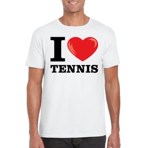 Wit I love tennis t-shirt heren 2XL  -