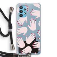 Hands pink: Samsung Galaxy A32 4G Transparant Hoesje met koord