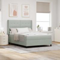 Boxspringbed met hoofdeinde Lichtgrijs 140 x 190 cm Fluweel